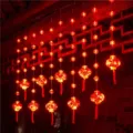 Chinese red lantern string lights LED curtain light for New Year holiday decor item - Large & Small Lantern Curtain Light