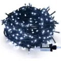 LED Christmas String Lights Warm White Low Voltage Waterproof Fairy Lights Plug In Decor - 20m 200 LEDs - US Plug / Cool White (Dark Green Wire String Lights)