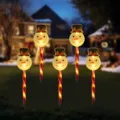 Christmas solar snowman garden stake lights outdoor waterproof LED yard path lawn decorative lamps - Flat Snowman / Solar Powered