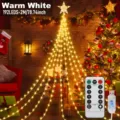 LED waterfall Christmas tree string lights warm white USB powered with remote control - 2M with Remote / Warm White