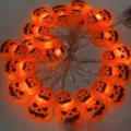Halloween pumpkin string lights LED decorative glowing lights for holiday party room decor - 1.5m 10 Lights / Double Layer Pumpkin