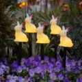 LED Solar Outdoor Rabbit Stake Lights Waterproof Garden Yard Easter Festival Decor Light - Bunny Combination [Black Tube] / Solar Powered