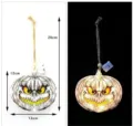 LED Halloween hanging pumpkin light with scary skull face, battery powered festival decor. - Pumpkin 1 / Warm White