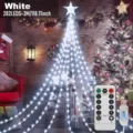 White LED waterfall tree string lights 282 LEDs 3M with remote and USB plug for Xmas decor - 3M with Remote / White