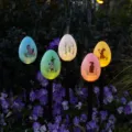 Solar LED Easter egg garden lights outdoor waterproof decorative path lawn stake lights - Colorful Easter Eggs [Black Tube] / Solar Powered