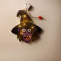 Halloween LED μάγισσα κρεμαστό φως τρομακτική διακόσμηση τοίχου πάρτι με μπαταρίες - Κεφάλι Μάγισσας Μπαλόνι