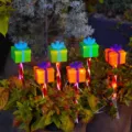 Lampes de piquet de jardin solaires de boîte de cadeau de Noël, lampes de pelouse menées extérieures. - Coffret cadeau
