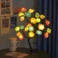 Lampe Arbre Rose 24LED Veilleuse de Table Cadeau Saint-Valentin Décoration Chambre - Rose Multicolore