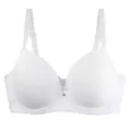White women's push-up bra breathable comfort daily undergarment texture detail view - 80C / White