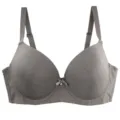 Women plus size push up bra grey comfortable breathable seamless daily lace undergarment - Dark Gray