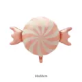 Close-up of matte candy-shaped foil balloon in pink and cream vintage swirl design - Lollipop / 69x50cm / Pink White