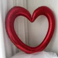 Decorative large red hollow heart foil balloon photo frame for party scene decoration - Heart Frame Red