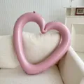 Large hollow heart-shaped aluminum foil balloon in soft pink for party decoration - Heart Frame Pink