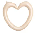 Beige heart shaped foil balloon photo frame prop for party - Heart Frame Caramel
