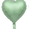 Matte sage green heart-shaped aluminum foil balloon for retro style party decoration. - Heart / 18 Inch / Vintage Green