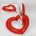 Heart-shaped red and silver foil balloon frame for party photography and decoration - Hollowed-out Heart (double-sided Jelly Color)