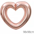 Rose gold hollow heart-shaped foil balloon photo frame for party decor 98x98cm - Openwork Heart (rose Gold)