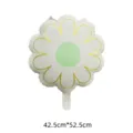 Retro white daisy flower shaped foil balloon with light green center for party decor - Elegant Daisy / 1 Piece / White