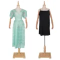 Amazon African Plus Size Women's Fashion Elegant Lace V-Neck Dress Two-Piece Set - L / Light Green with Camisole