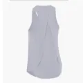 Women's solid color activewear tank top with crossover back design for yoga and running. - Light Purple