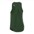 Women's open back athletic tank top loose fit racerback yoga gym fitness workout vest top - S / Tops / Dark Green