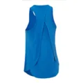 Blue athletic tank top back view, racerback and swallowtail split detail for yoga and running. - S / Tops / Lake Blue