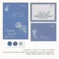 Jellyfish theme stationery set retro envelope greeting card postcard DIY journal material - 1 Card + 1 Postcard + 1 Envelope + 3 Seal Stickers / Wandering Drift