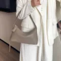 Echtes Leder Damen Schultertasche, schicke französische trendige Hobo Tasche. - 29*10*18cm / Khaki