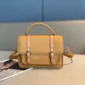 Bolso cruzado vintage de cuero para mujer, bolso de mano con doble hebilla y solapa. - 23*8*16CM / Galleta