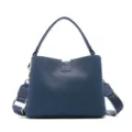 Blue textured leather top-handle crossbody bag, versatile summer style women handbag. - 25*11*18cm / Blue