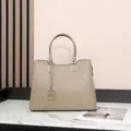 Genuine leather tote bag for women, large capacity shoulder handbag for daily commuting work. - Elephant Gray