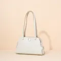 Elegante Damen Umhängetasche aus echtem Leder, hochwertige Pendler Tasche im minimalistischen Stil. - 26*9*15cm / Jade Weiß