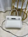 Sac à main en cuir de vaches de couche supérieure sac bandoulière mode classique - Blanc Cassé