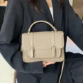 Women leather crossbody bag casual fashion stylish shoulder messenger bag top handle purse - 23*8*16CM / Gray
