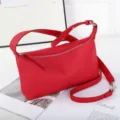 Red Togo genuine leather women shoulder bag casual crossbody pillow bag underarm bag - 23*6*13CM / Red