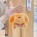 Lindo cachorro de peluche llavero, adorable animal de peluche bolso encanto accesorio. - 13cm Cadena Regular / Ropa rosa púrpura
