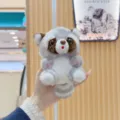 Cute Raccoon Plush Toy Keychain Soft Animal Bag Pendant Fluffy Doll Gift for Kids - 11cm Standard Chain / Gray