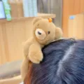 Cute plush teddy bear hair clip for women, sweet bangs clip, fluffy animal hair accessories. - Teddy BB Clip (With Hair Clip)