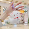 Peluche pecora portachiavi carino cartone animato animale borsa pendente arcobaleno bambola - Cordino colorato da 10 cm / Bianco