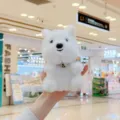 Cute white puppy plush toy cute stuffed animal soft desk companion doll gift for kids - 13cm / Regular Hanging Chain / White