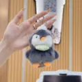Cute plush penguin keychain, soft toy doll pendant for bags, lovely gift accessory. - 12cm Standard Chain / Green Scarf