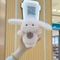 Cute pink bunny plush toy keychain fluffy cute bag pendant fluffy toy accessory detail view - Pink Little Rabbit / 15cm Normal Chain