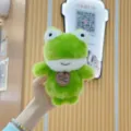 Cute green frog plush toy keychain fluffy bag charm soft doll pendant for kids and daily gifts. - Green Frog / 15cm Normal Chain