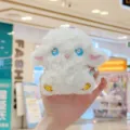 Simpatico portachiavi in peluche di pecora riccia bianca, accessorio appeso per borsa animale. - Corda colorata da 11cm / Malocchio