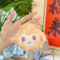 Cute little fluffy sheep plush keychain bag pendant soft lamb doll toy accessory charm gift - Orange (Link Chain)