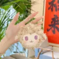 Cute fluffy sheep plush keychain, soft animal toy pendant for cute bag and car keys decoration. - Coffee (Bead Chain)