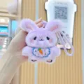 Cute purple plush bunny plushie keychain pendant fluffy toy soft bag charm cute accessory - Purple Rabbit