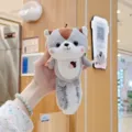 Niedliches Eichhoernchen Pluesch Tier Anhänger weiches Kuscheltier Taschen Deko Schluessel - 18cm Reguläre Kette / Grau