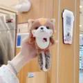Süsses Eichhörnchen Plüschtier Schlüsselanhänger flauschige Stofftier Puppe Taschenanhänger. - 18cm Reguläre Kette / Dunkelbraun