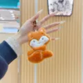 Cute orange plush fox animal keychain plushie pendant for bags and car keys daily use. - Orange Fox